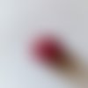 Perle olive 16x13 mm couleur rose opaque striée paillette doré x 1