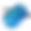 Perle rectangle feuille d'argent 26x16 mm couleur bleu transparent x 4