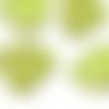 Perle coeur nacré vert anis x8