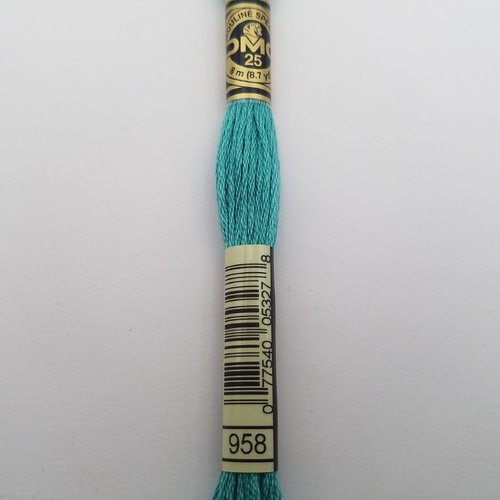 Fil à broder - mouliné dmc 958 pour broderie et tapisserie