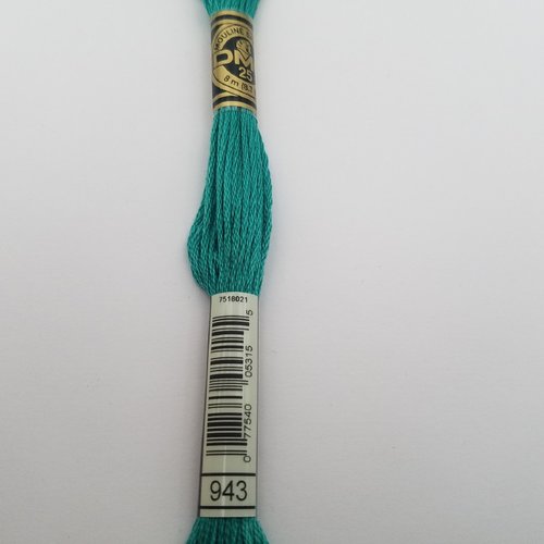 Fil à broder - mouliné dmc 943 pour broderie et tapisserie