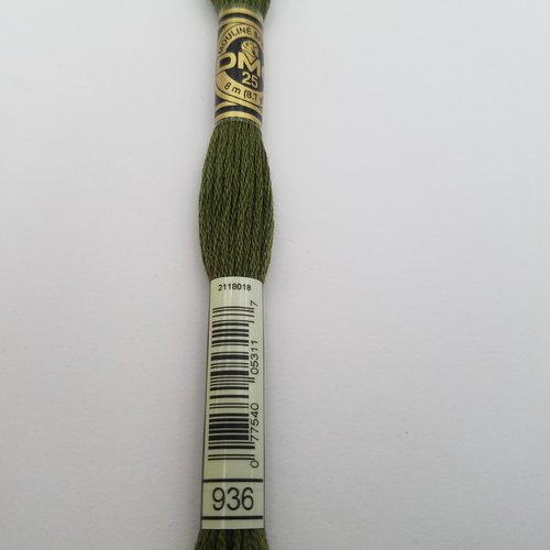 Fil à broder - mouliné dmc 936 pour broderie et tapisserie