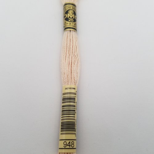Fil à broder - mouliné dmc 948 pour broderie et tapisserie