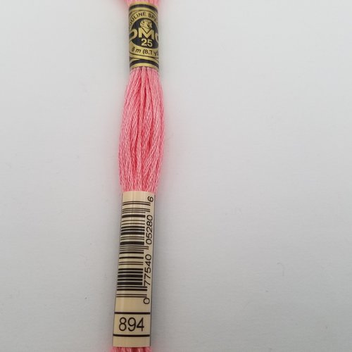 Fil à broder - mouliné dmc 894 pour broderie et tapisserie