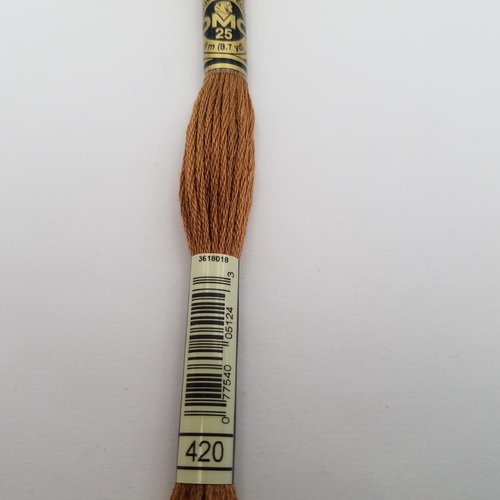 Fil à broder - mouliné dmc 420 pour broderie et tapisserie
