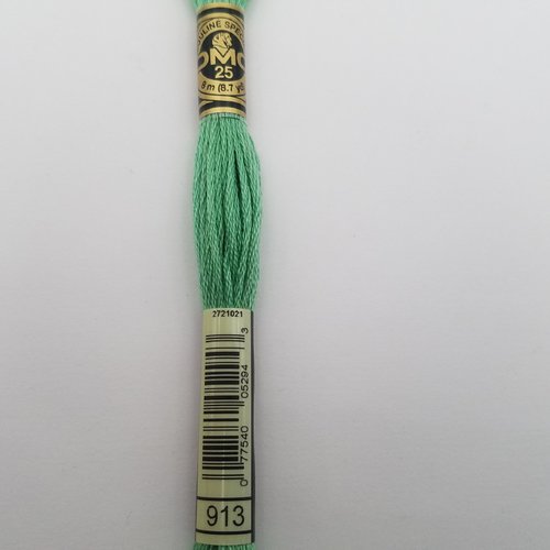 Fil à broder - mouliné dmc 913 pour broderie et tapisserie