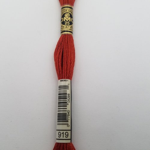 Fil à broder - mouliné dmc 919 pour broderie et tapisserie