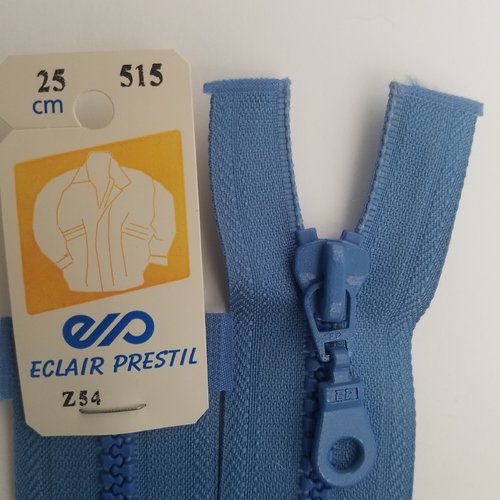 Fermeture éclair - séparable - bleu royal - longueur 25 cm (z54-515)