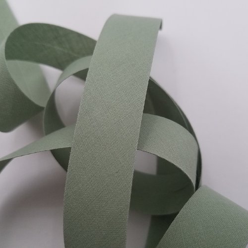 Biais uni, saule, largeur 20 mm, vendu au mètre (bi-p049)