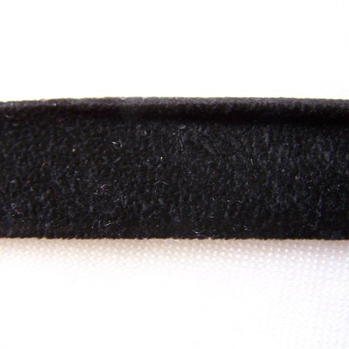 Biais unis imitation daim, noir, largeur 18 mm; vendu au mètre