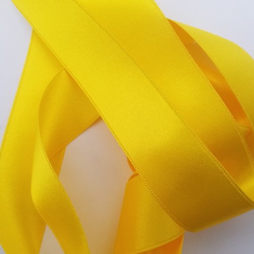 Ruban satin - jaune étoile - largeur 25 mm (s-220)