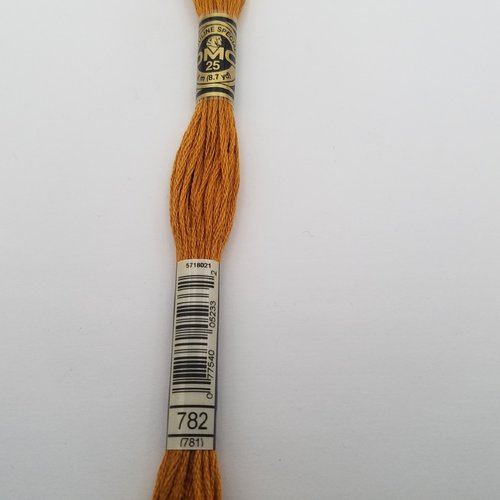 Fil à broder - mouliné dmc 782 pour broderie et tapisserie
