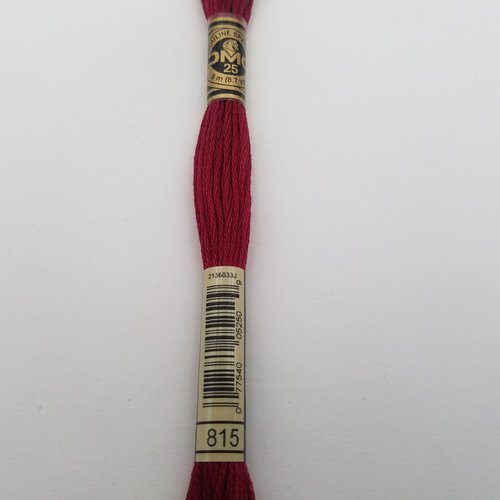 Fil à broder - mouliné dmc 815 pour broderie et tapisserie