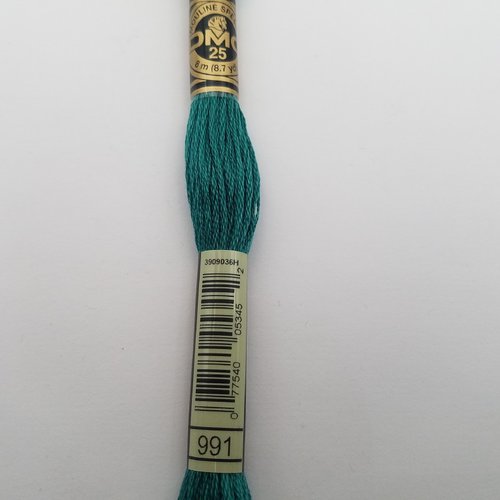 Fil à broder - mouliné dmc 991 pour broderie et tapisserie