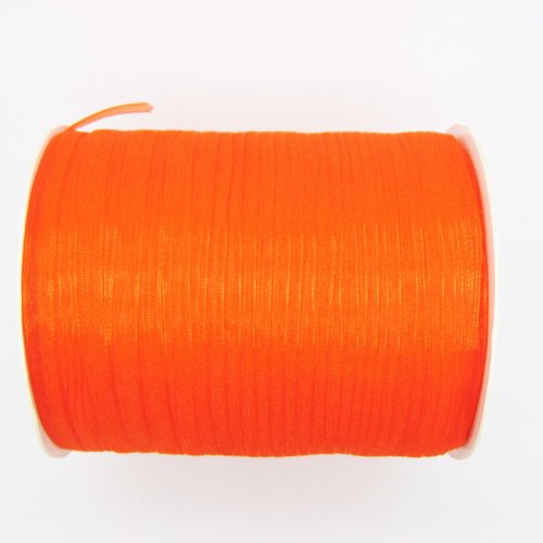 Ruban organza, orange foncé, largeur 6 mm, vendu par lot de 10 mètres (o-024)