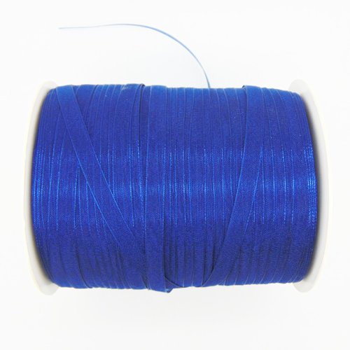 Ruban organza, bleu intense, largeur 6 mm, vendu par lot de 10 mètres (o-054)