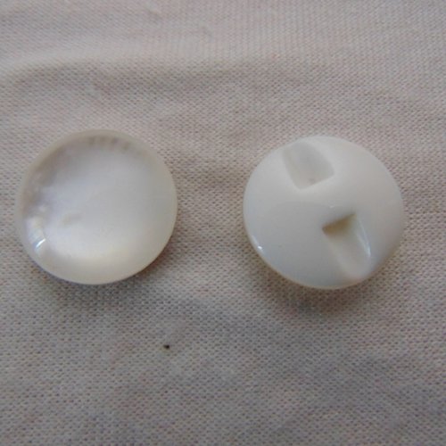 Bouton blanc, diamètre 21 mm, vendu par lot de 4 boutons (bo-2494)