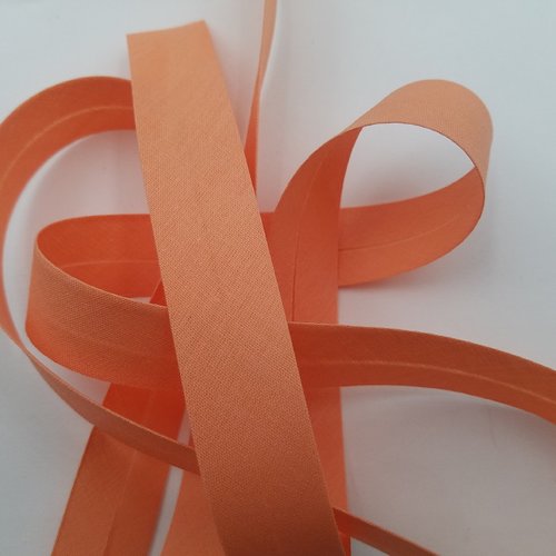 Biais uni, saumon, largeur 20 mm, vendu au mètre (bi-p020)