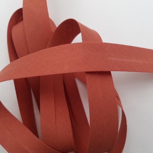 Biais unis, brun cigare, largeur 20 mm, vendu au mètre (bi-p024)