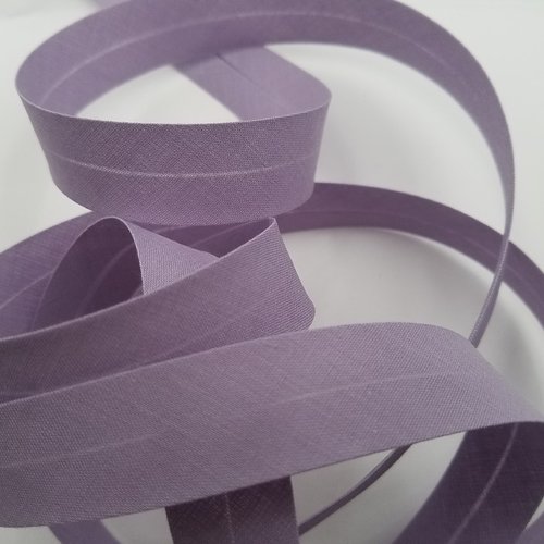 Biais unis, lilas clair, largeur 20 mm, vendu au mètre (bi-p030)