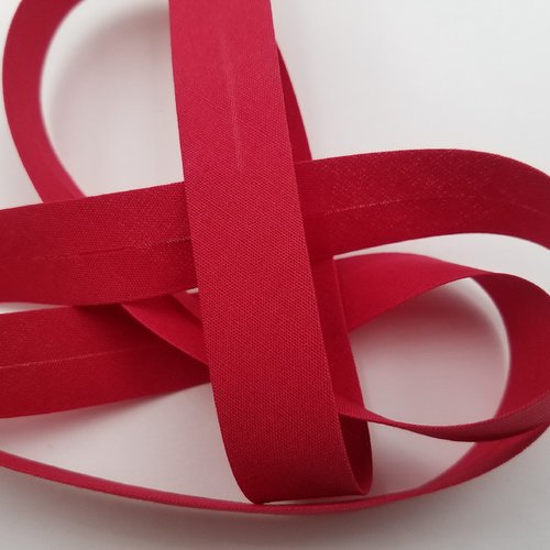 Biais unis, rouge, largeur 20 mm, vendu au mètre (bi-p036)