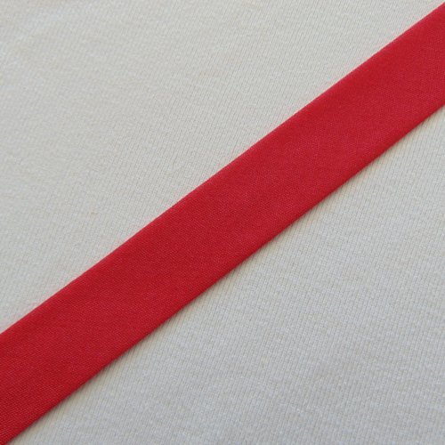 Biais unis, rouge, largeur 20 mm, vendu au mètre (bi-p036)
