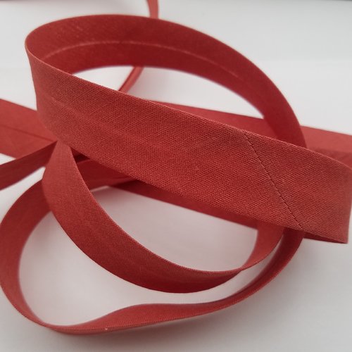 Biais unis, brique, largeur 20 mm, vendu au mètre (bi-p039)