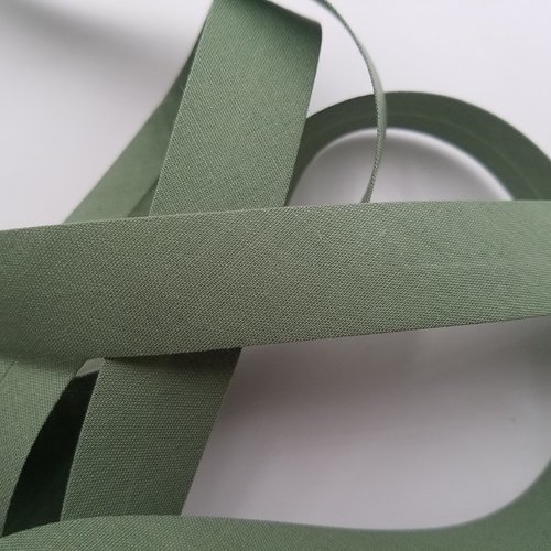 Biais unis, vert olive, largeur 20 mm, vendu au mètre (bi-p048)