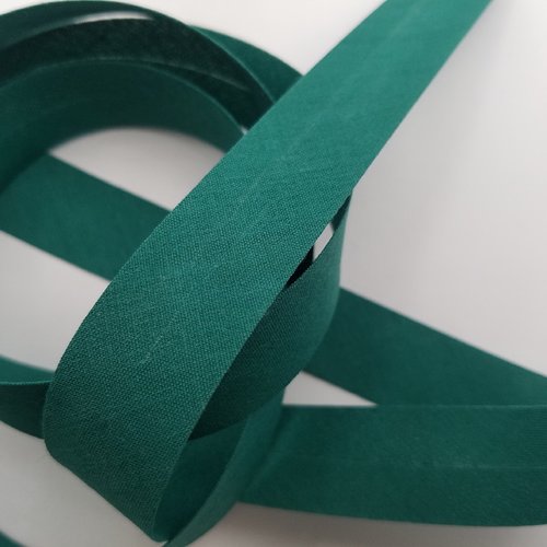 Biais unis, vert gazon, largeur 20 mm, vendu au mètre (bi-p052)