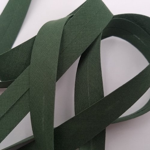 Biais unis, vert feuille, largeur 20 mm, vendu au mètre (bi-p055)
