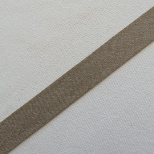 Biais unis, gris marron, largeur 20 mm, vendu au mètre (bi-p070)