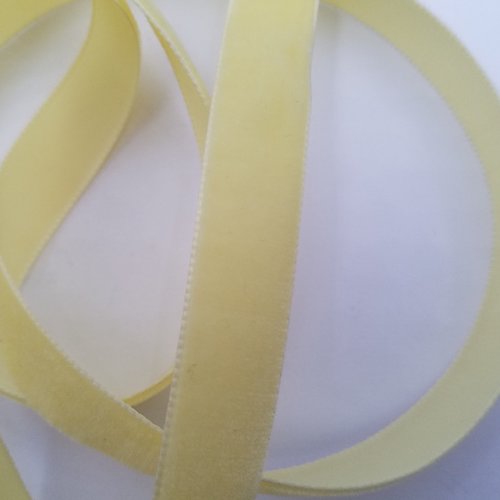 Ruban velours - jaune citron - largeur de 9 à 22 mm (ve-452)