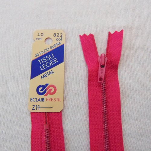 Fermeture éclair, métal, non-séparable, rose vif, longueur 55 cm, vendu à l'unité (z11-822)