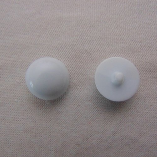 Bouton blanc, demie-boule, diamètres de 11 à 20 mm, vendu par lot de 4 boutons (bo-0143)