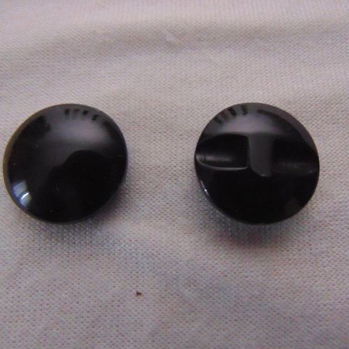 Bouton noir, diamètre 21 mm, vendu par lot de 4 boutons (bo-2494)