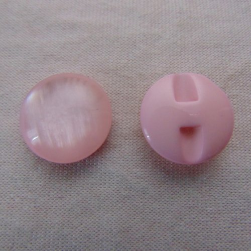 Bouton rose, diamètres de 18 à 21 mm, vendu par lot de 4 boutons (bo-2494)