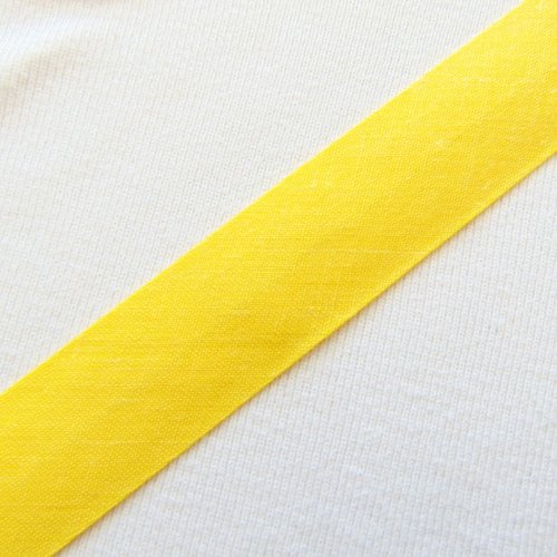 Biais unis, jaune citron, largeur 40 mm, vendu au mètre (bi-p014)