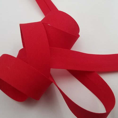 Biais unis, rouge vermillon, largeur 20 ou 40 mm, vendu au mètre (bi-p035)