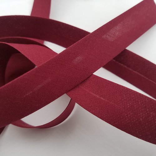 Biais unis, bourgogne, largeur 20 ou 40 mm, vendu au mètre (bi-p042)