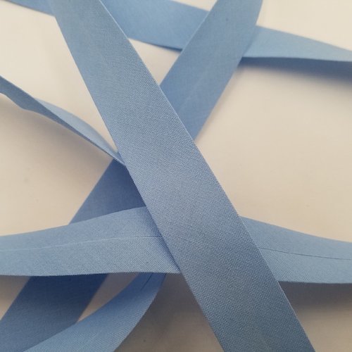 Biais unis, bleu layette, largeur 20 ou 40 mm, vendu au mètre (bi-p058)