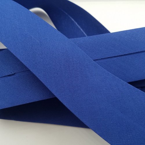 Biais unis, bleu de france, largeur 40 mm, vendu au mètre (bi-p079)