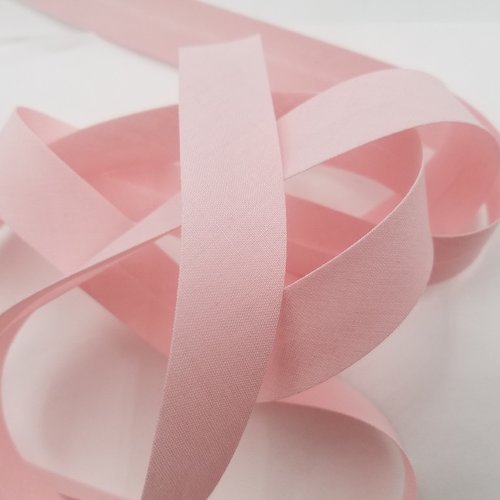 Biais unis, rose pâle, largeur 20 mm, vendu au mètre (bi-p029)