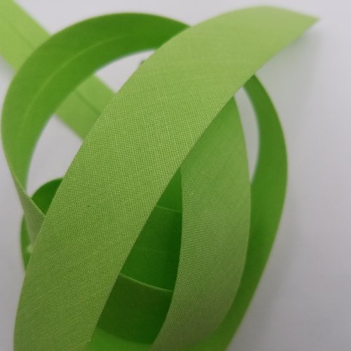 Biais uni, vert pomme, largeur 20 mm, vendu au mètre (bi-p046)