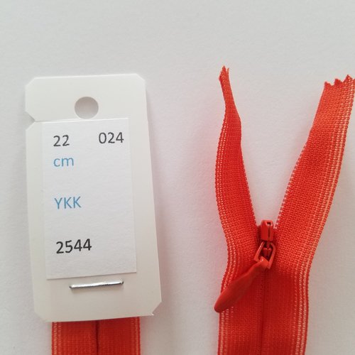 Fermeture éclair, nylon, invisible, rouge vénitien, longueurs de 22 à 60 cm (y-024)