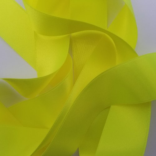 Ruban satin - jaune fluo - largeur de 3 à 66 mm (s-281f)