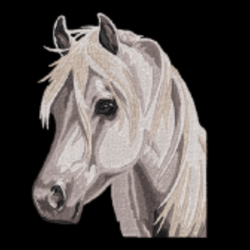 Fichier numérique pour broderie machine motif tête de cheval blanc 130x180mm
