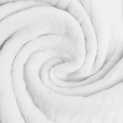 Double gaze coton coloris blanc