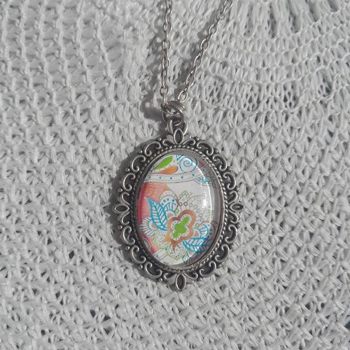 Collier sautoir pendentif cabochon