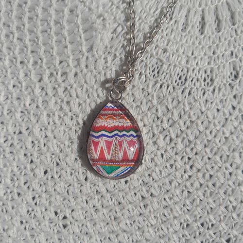 Sautoir pendentif multicolore