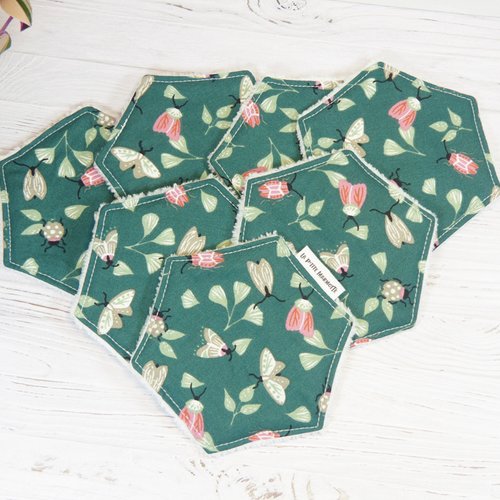 Lingettes démaquillantes lavables en bambou oeko-tex ×7